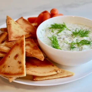 Pita Bread with Tzatziki Sauce